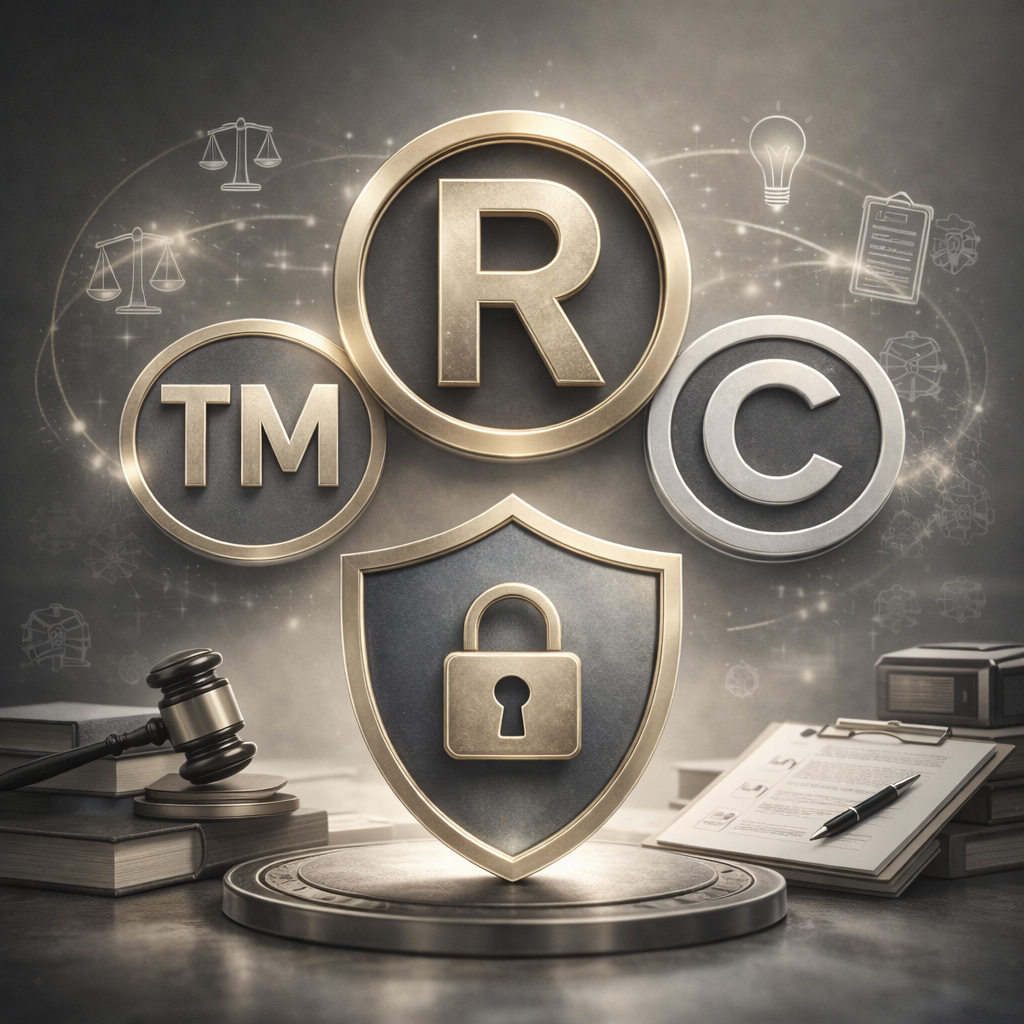 Co oznacza TM, R, C, SM przy nazwie firmy?