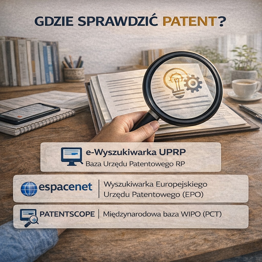 Gdzie sprawdzić patent? Sprawdź, czy&nbsp;wynalazek jest chroniony i&nbsp;czy&nbsp;możesz z&nbsp;niego korzystać.